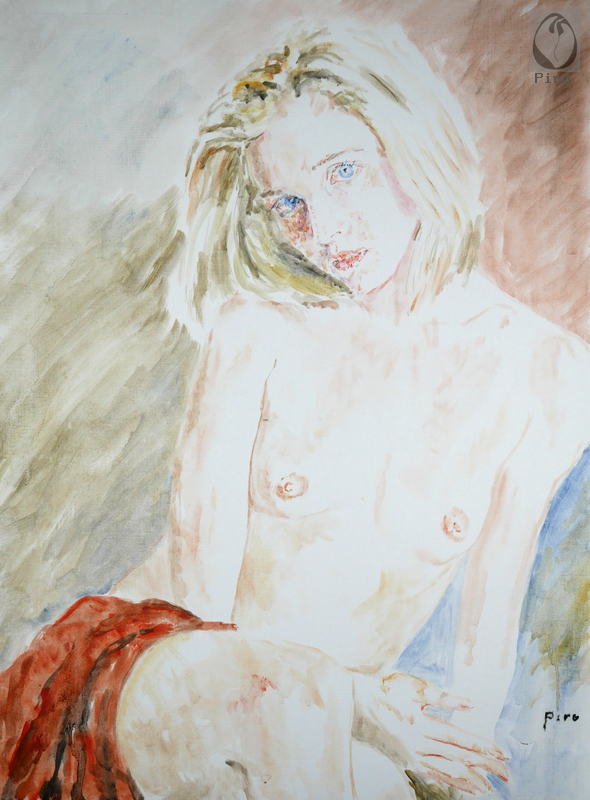 oil on paper - olio su carta di Piro